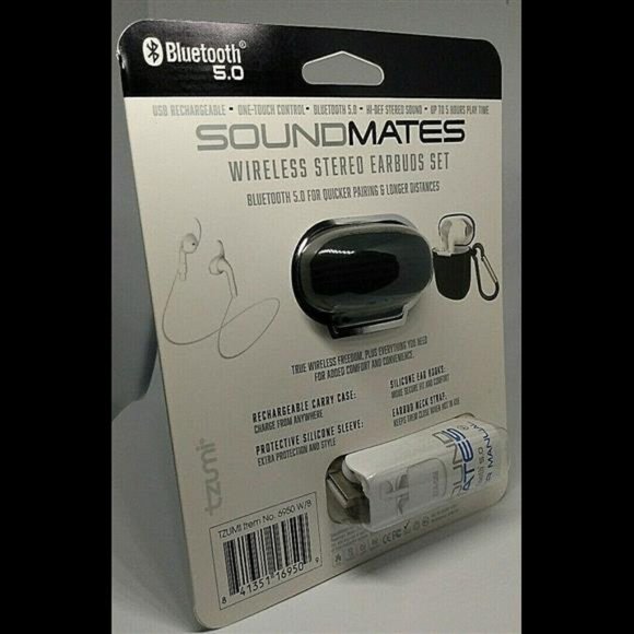 Lot of (2) SOUNDMATES TRUE WIRELESS BLUETOOTH 5.0 EARBUDS WHITE COMBO PACK! - Picture 5 of 8